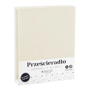 Spod Igły i Nitki Prześcieradło Jersey z gumką 140x200 cm kremowe - Prześcieradła - miniaturka - grafika 1