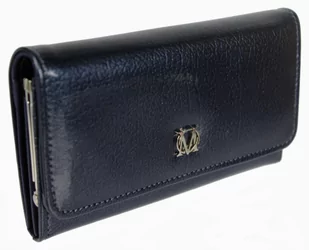 Wygodny Portfel Damski MARCO (PL) 16 cm Klamra Skóra Naturalna NIEBIESKI LAKIEROWANY PD-09 - Portfele - miniaturka - grafika 2