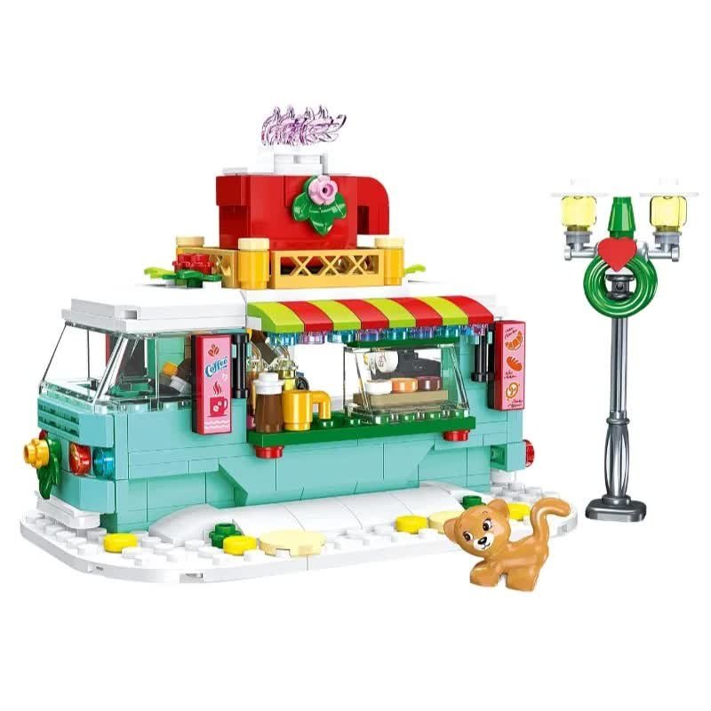 KLOCKI KONSTRUKCYJNE ŚWIĄTECZNA KAWIARNIA – CHRISTMAS COFFEE CART 327 ELEMENTÓW