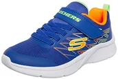 Buty dla chłopców - Skechers Trampki chłopięce Microspec Texlor, Niebieska tekstylna pomarańczowa limonka wykończenie, 36 EU - miniaturka - grafika 1