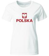 Koszulki sportowe damskie - Koszulka Kibica Reprezentacji Polski. Koszulka Damska Dla Kibica, Biała, Roz. L - miniaturka - grafika 1