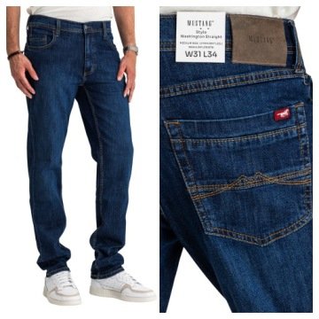 Mustang Washington Straight Męskie Spodnie Jeansy Proste Klasyczne W32 L30