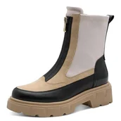 Kozaki damskie - Marco Tozzi Damskie 2-25471-45 modne kozaki, kremowe/czarne, 37 EU, Cream Black, 37 EU - miniaturka - grafika 1