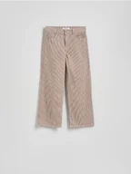 Spodnie damskie - Reserved - Jeansy wide leg w paski - beżowy - miniaturka - grafika 1
