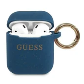 Akcesoria do słuchawek - Guess Guess GUACCSILGLBL AirPods cover niebieski/blue Silicone Glitter GUACCSILGLBL - miniaturka - grafika 1