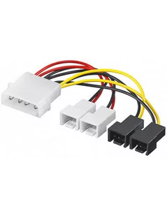 Goobay 93632 Power cable/adapter for PC fans 5.25 inch male to fan 2x 12 V/2x 5 V, 0.15 m 93632 - Kable komputerowe i do monitorów - miniaturka - grafika 3