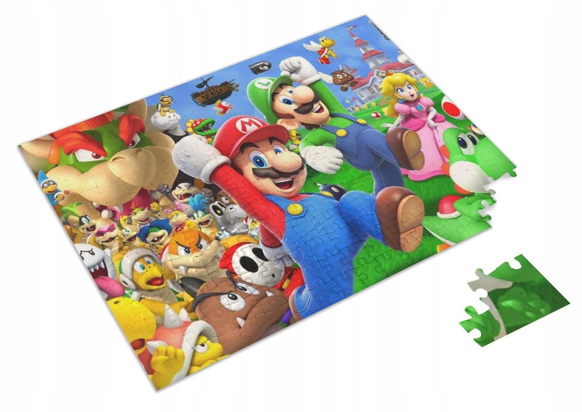 PUZZLE Super Mario Bros Postacie Gra + IMIĘ Pudełko 120 el.