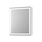 Szafki łazienkowe - Szafka łazienkowa wisząca z lustrem led Krofam Neo 50 cm biały połysk 160-0002 - miniaturka - grafika 1