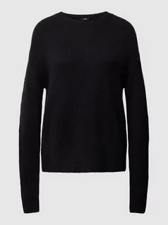 Swetry damskie - Sweter z dzianiny z okrągłym dekoltem - grafika 1