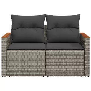 Sofa ogrodowa z poduszkami, 2-osobowa, szara, polirattan Lumarko! - Sofy ogrodowe - miniaturka - grafika 4