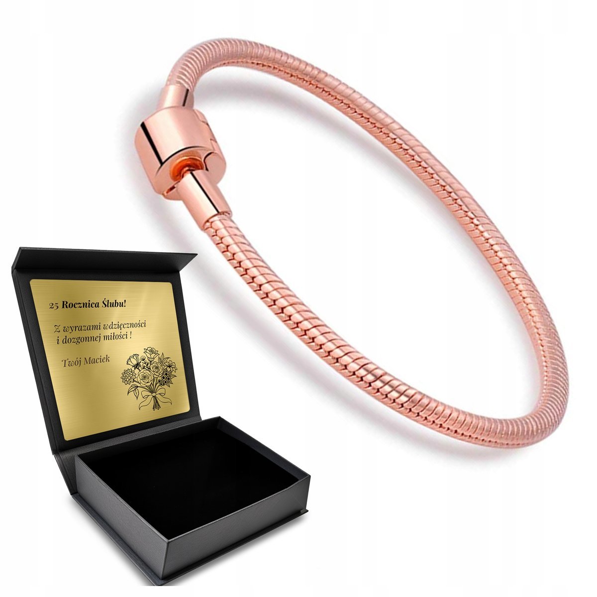 Bransoletka Pozłacana Srebrna 925 Modułowa Do Charms Zawieszek Z Grawerem