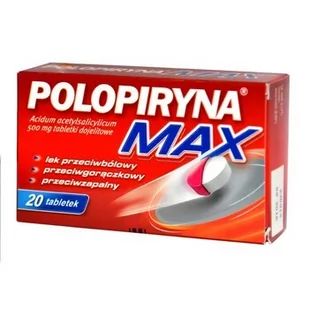 Polpharma Polopiryna 500mg dojelitowa 20 szt. - Przeziębienie i grypa - miniaturka - grafika 1