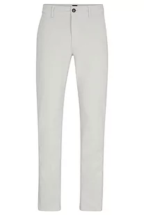 BOSS Męskie spodnie chinosy, slim fit, z elastycznej satyny bawełnianej, Light/Pastel Grey57, 32W / 32L - Spodenki męskie - miniaturka - grafika 1