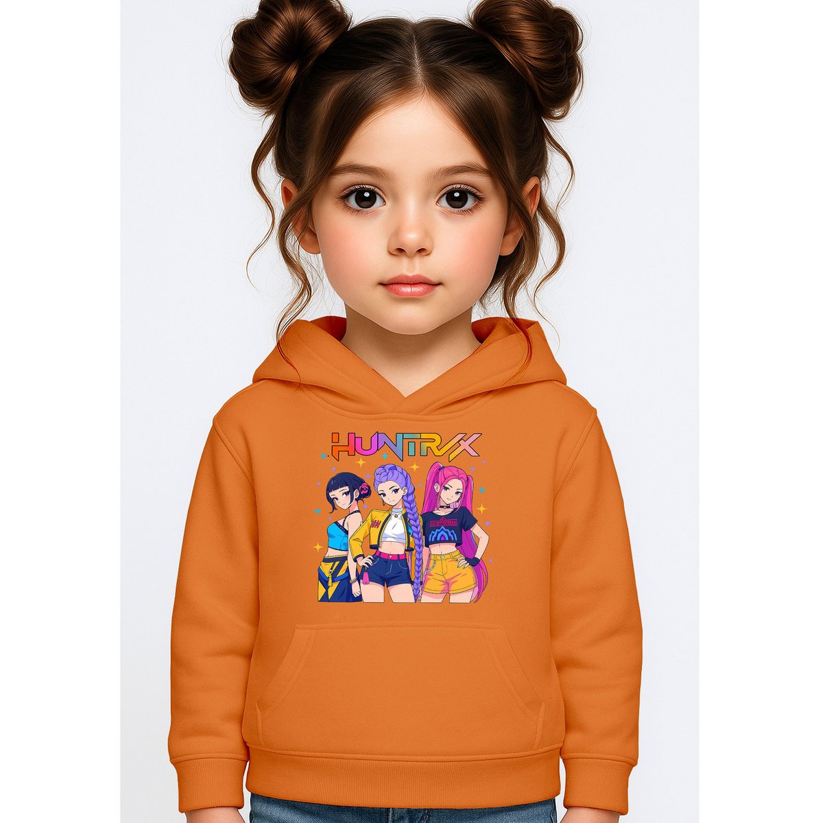 BLUZA DZIECIĘCA KPOP DEMON HUNTERS HUNTRIX 134-140 Z KAPTUREM BAWEŁNIANA