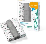 Pieluchy - Babyono Naturalne Pieluszki Bambusowe Organiczne Szare 3 szt. - miniaturka - grafika 1