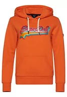 Bluzy damskie - Superdry Damska bluza z kapturem, Sunblast Orange, 34 - miniaturka - grafika 1
