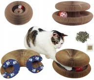 Drapaki dla kotów - Drapak Dla Kota Zabawka Interaktywna Drapak z Piłką i Tunelem + Kocimietka - miniaturka - grafika 1