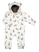 Pajacyki dla niemowląt - Niemowlęcy pajac dresowy wzór w zajączki kremowy Nicol,r.74 - miniaturka - grafika 1