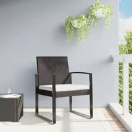 Fotele i krzesła ogrodowe - vidaXL Ogrodowe krzesła stołowe, 2 szt., brązowe, rattan PP - miniaturka - grafika 1