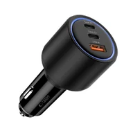 Ładowarki samochodowe - TECH-PROTECT CC04 3-PORT CAR CHARGER PD130W BLACK - miniaturka - grafika 1