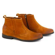 Buty zimowe męskie - Buty męskie sztyblety skórzane 7939S rude - Buty Olivier - miniaturka - grafika 1
