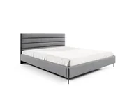 Łóżka - GUTTO Łóżko tapicerowane szare z weluru 120x200 cm łóżko z czarnymi metalowymi nóżkami - podwójne łóżko z pięknym pikowaniem i specjalną konstrukcją - miniaturka - grafika 1