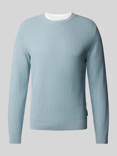 Sweter z dzianiny z efektem 2 w 1 - Swetry męskie - miniaturka - grafika 1