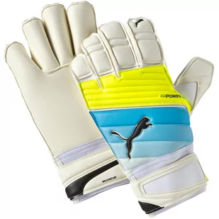 Puma, Rękawice bramkarskie, Evo Power Grip 2.3 GC biało-niebiesko-żółte 041223 01, rozmiar 8 1/2 - Piłka nożna - miniaturka - grafika 1