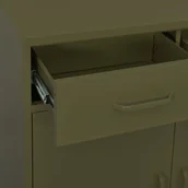 Szafki nocne - vidaXL Szafka, oliwkowozielona, 80x35x101,5 cm, stalowa - miniaturka - grafika 1