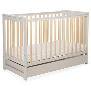 Łóżeczko drewniane z szufladą i barierką IWI beż/buk - Łóżeczka i kojce - miniaturka - grafika 1