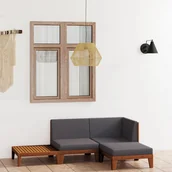 Meble ogrodowe - 4-cz. zestaw wypoczynkowy do ogrodu, z poduszkami, akacjowy - miniaturka - grafika 1