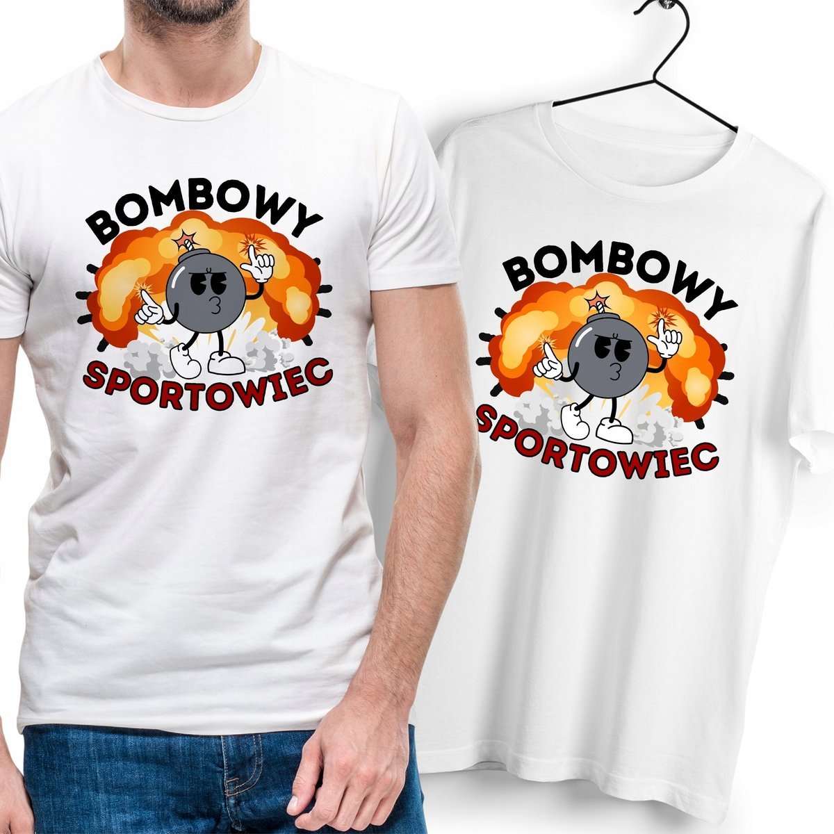 T-Shirt Dla Sportowca biały Na Prezent z Dowolnym Nadrukiem Zdjęciem Gift