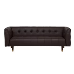 Beliani Sofa skórzana brązowa BYSKE - Sofy i kanapy - miniaturka - grafika 1