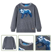 Bluzy dla dziewczynek - Bluza dziecięca - granatowy melanż - 140 - Bluza Dla Dziecka - miniaturka - grafika 1