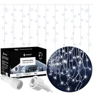 Oświetlenie świąteczne - Kurtyna Świetlna 500 Led Girlanda, Lampki Wewnętrzno-Zewnętrzne Sople Biały Zimny + Flash - miniaturka - grafika 1