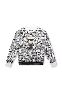 Bluzy dla dziewczynek - Karl Lagerfeld bluza dziecięca kolor biały wzorzysta - grafika 1
