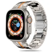 Akcesoria do smartwatchy - Pasek TECH-PROTECT Stainless Line do Apple Watch 4/5/6/7/8/9/SE/Ultra (42/44/45/49mm) Tytanowo-pomarańczowy - miniaturka - grafika 1