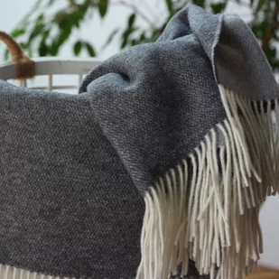 Pled Duet Kaszmirowy Grafitowo-Szary Wełniany - Koce - miniaturka - grafika 1