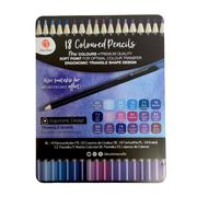 Kredki, ołówki, pastele i pisaki - Kredki ołówkowe trójkątne 18 szt niebieskie zestaw - miniaturka - grafika 1