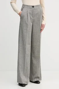 Sisley spodnie damskie kolor czarny szerokie high waist 4D12LF07V - Spodnie damskie - miniaturka - grafika 1