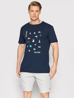 Koszulki męskie - Helly Hansen T-Shirt Shoreline 34222 Granatowy Regular Fit - grafika 1