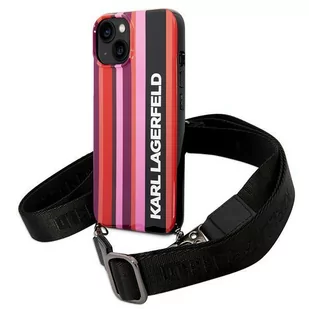 Karl Lagerfeld Etui do iPhone 14 6,1" hardcase różowy/pink Color Stripes Strap - Etui i futerały do telefonów - miniaturka - grafika 1