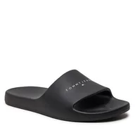 Klapki i japonki damskie - Klapki Tommy Jeans Tjw Printed Pu Pool Slide EN0EN02693 Black BDS - miniaturka - grafika 1