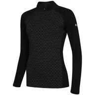 Koszulki sportowe damskie - Damska koszulka Zulu Merino 240 Zip Long Rozmiar: XL / Kolor: czarny - miniaturka - grafika 1