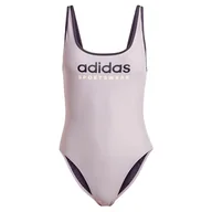 Stroje kąpielowe - adidas Damski strój kąpielowy z dekoltem w kształcie litery U, czarny 102 cm, Czarny, 128 - miniaturka - grafika 1