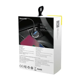 Baseus Square PPS inteligentna ładowarka samochodowa z portami USB Quick Charge 4.0 QC 4.0 i USB-C PD 3.0 SCP czarny (CCALL-AS01) - Ładowarki samochodowe - miniaturka - grafika 6