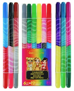 Flamastry Dwustronne 6/12 Kolorów Rainbow High Astra - Kredki, ołówki, pastele i pisaki - miniaturka - grafika 1