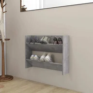 Szafki na buty - Naścienna szafka na buty betonowa szara 80x18x60 cm materiał drewnopochodny - miniaturka - grafika 1
