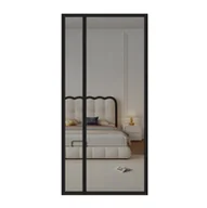 Moskitiery - Moskitiera letnia na drzwi, otwierana z boku, z magnetycznym rzepem, 80 x 200 cm (czarna) - miniaturka - grafika 1