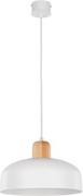 Lampy sufitowe - Sigma Lampa wisząca Wawa D biała naturalne drewno 30786 - miniaturka - grafika 1